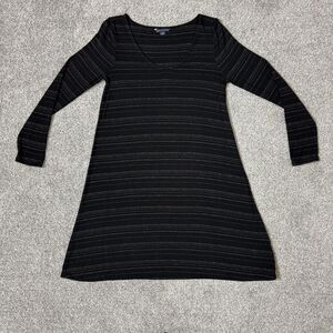 American Eagle Dress Womens Medium Metallic Stripe Long Sleeve Stretch Knit
